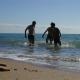 Los Tres en el mar