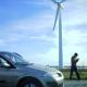 Voiture et éolienne